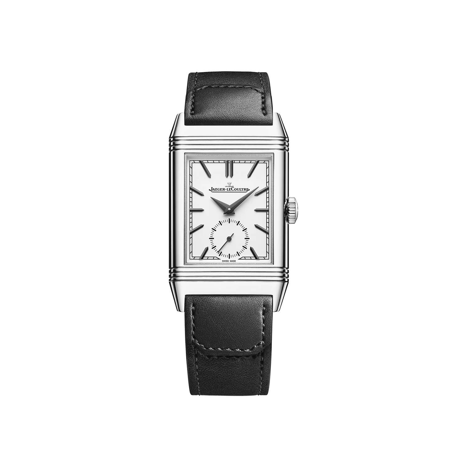 Montre Jaeger-LeCoultre Reverso Tribute Monoface Small Seconds cadran Argent bracelet Cuir 713842J