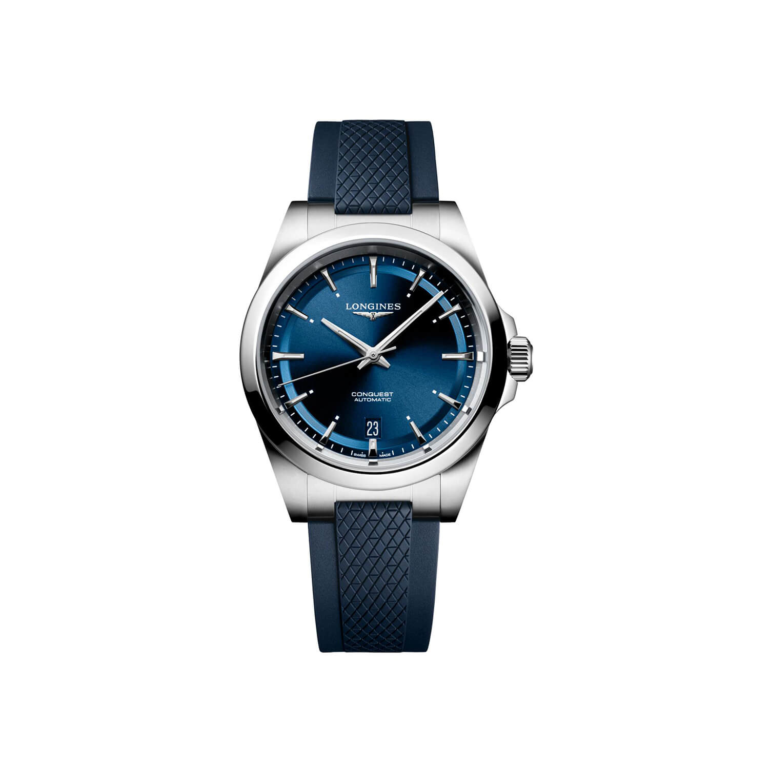 Montre Longines Conquest 38mm L3.720.4.92.9 cadran Bleu bracelet Caoutchouc L3.720.4.92.9