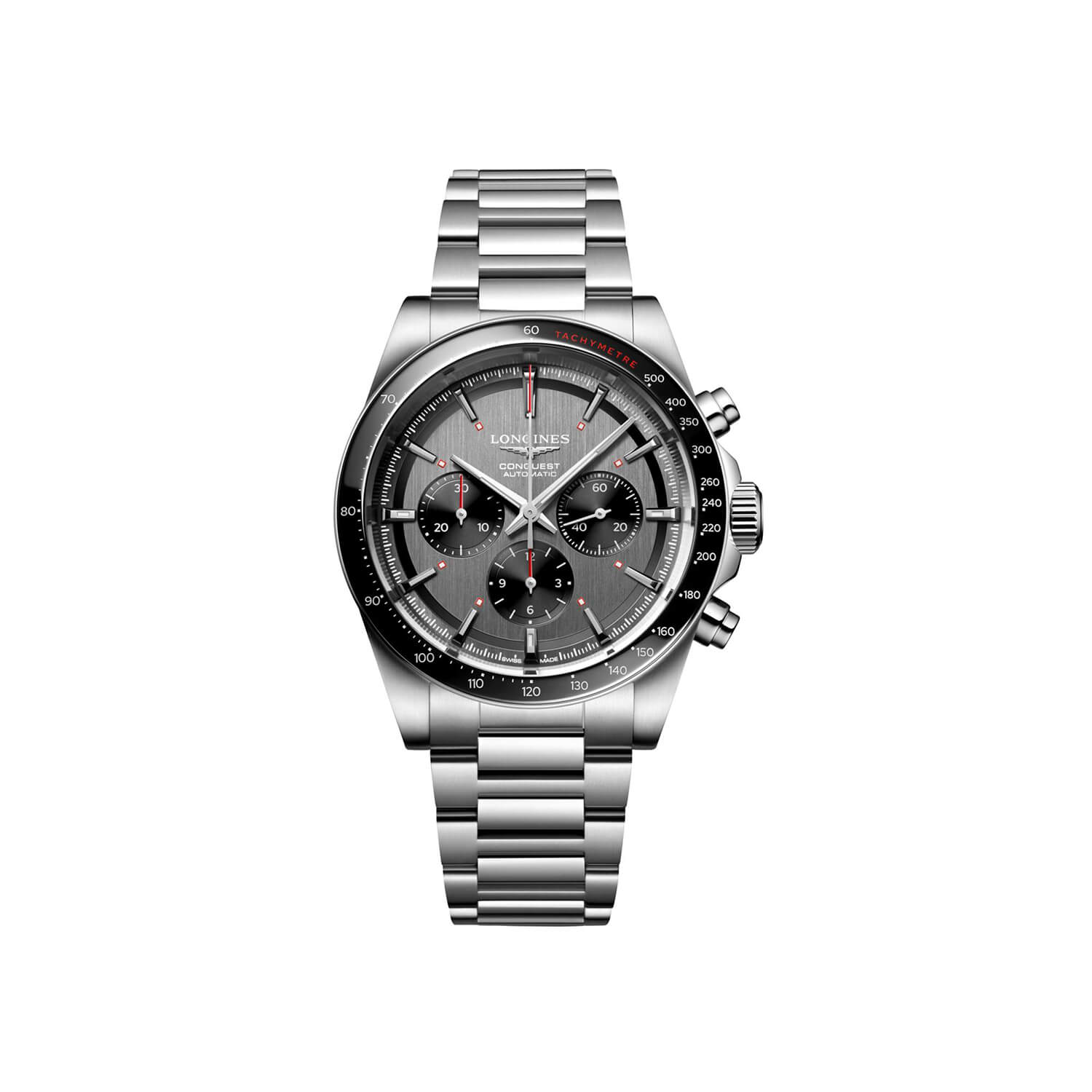 Montre Longines Conquest Chrono Ski Edition L3.836.4.52.9 cadran Gris bracelet Acier/Caoutchouc L3.836.4.52.9