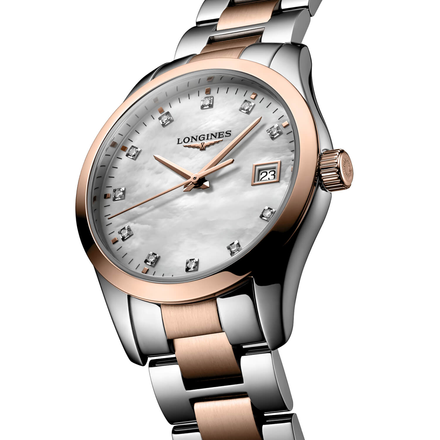 Montre Longines Conquest Classic Quartz 34mm L2.386.3.87.7 cadran gris bracelet Acier/PVD L2.386.3.87.7