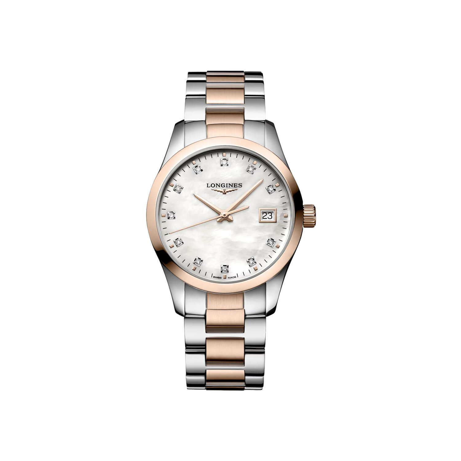 Montre Longines Conquest Classic Quartz 34mm L2.386.3.87.7 cadran gris bracelet Acier/PVD L2.386.3.87.7