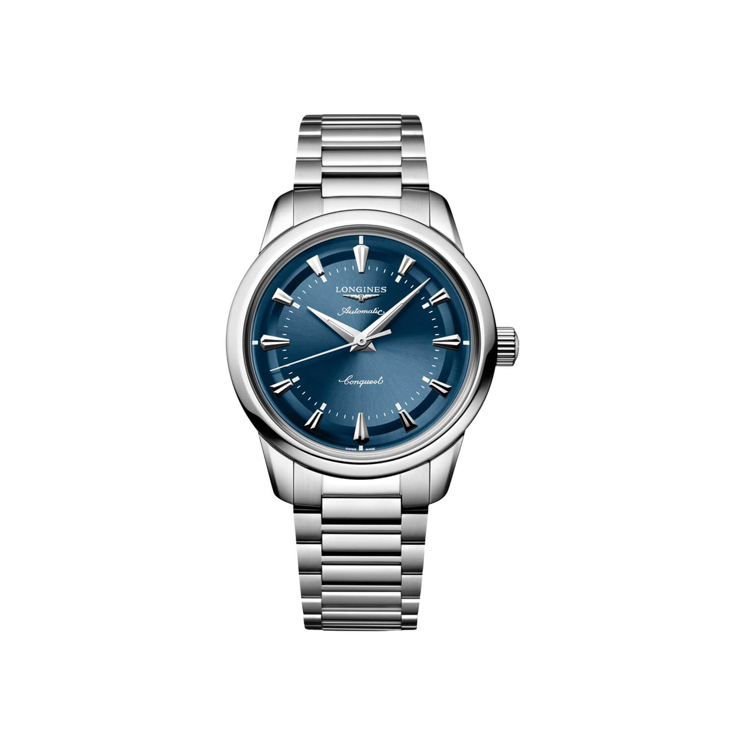 Montre Longines Conquest Heritage 38mm L1.649.4.92.6 cadran Bleu bracelet Acier L1.649.4.92.6