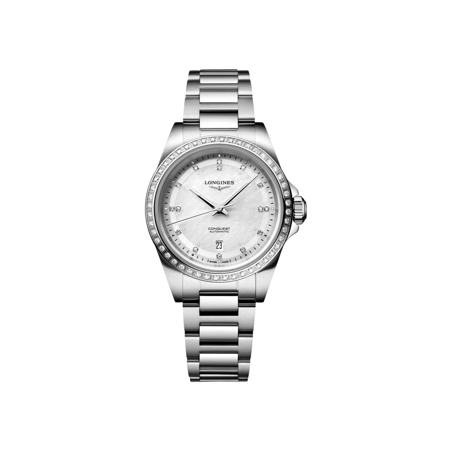 Montre Longines Conquest 30mm L3.320.0.87.6 cadran gris bracelet Acier L3.320.0.87.6