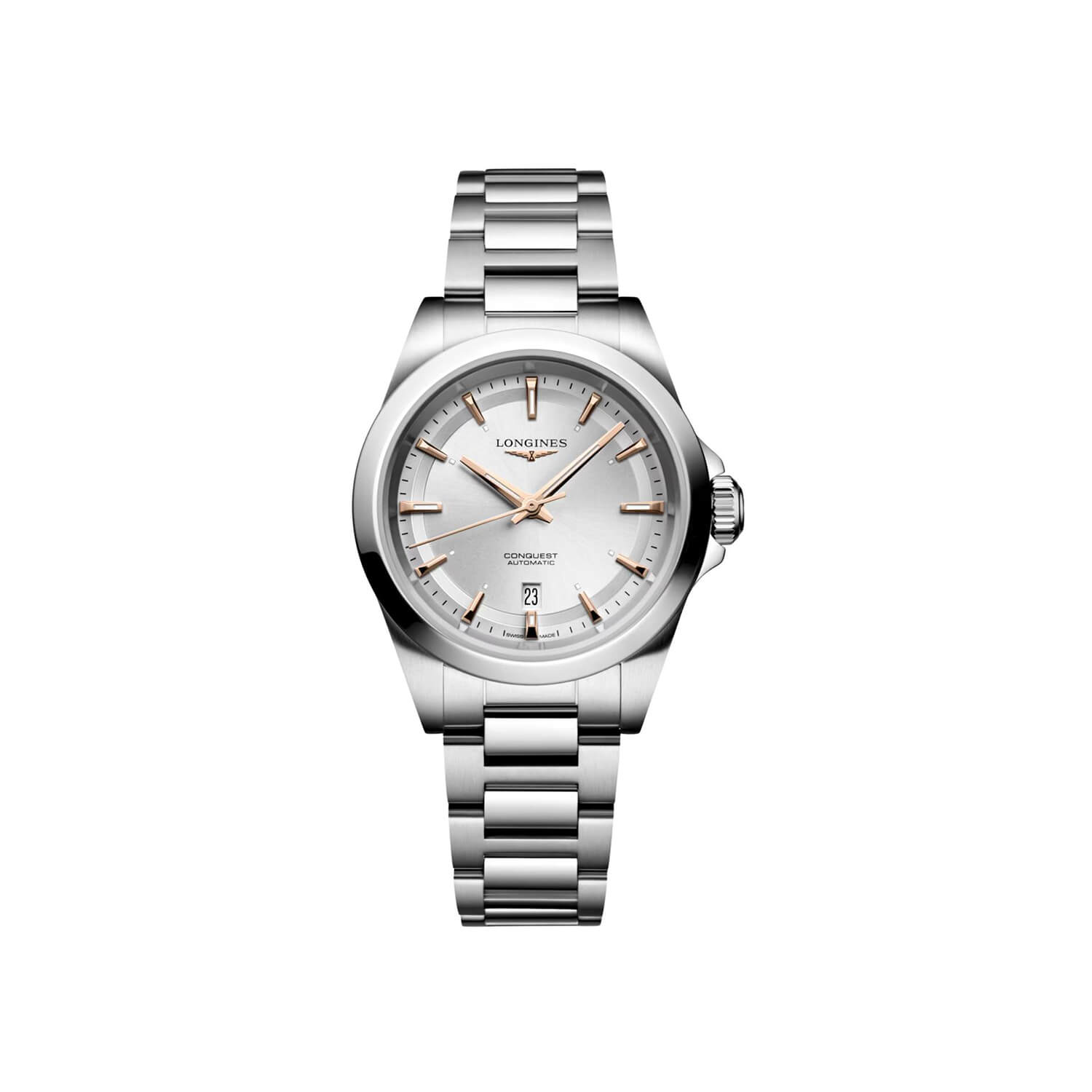 Montre Longines Conquest 30mm L3.320.4.72.6 cadran Argent bracelet Acier L3.320.4.72.6