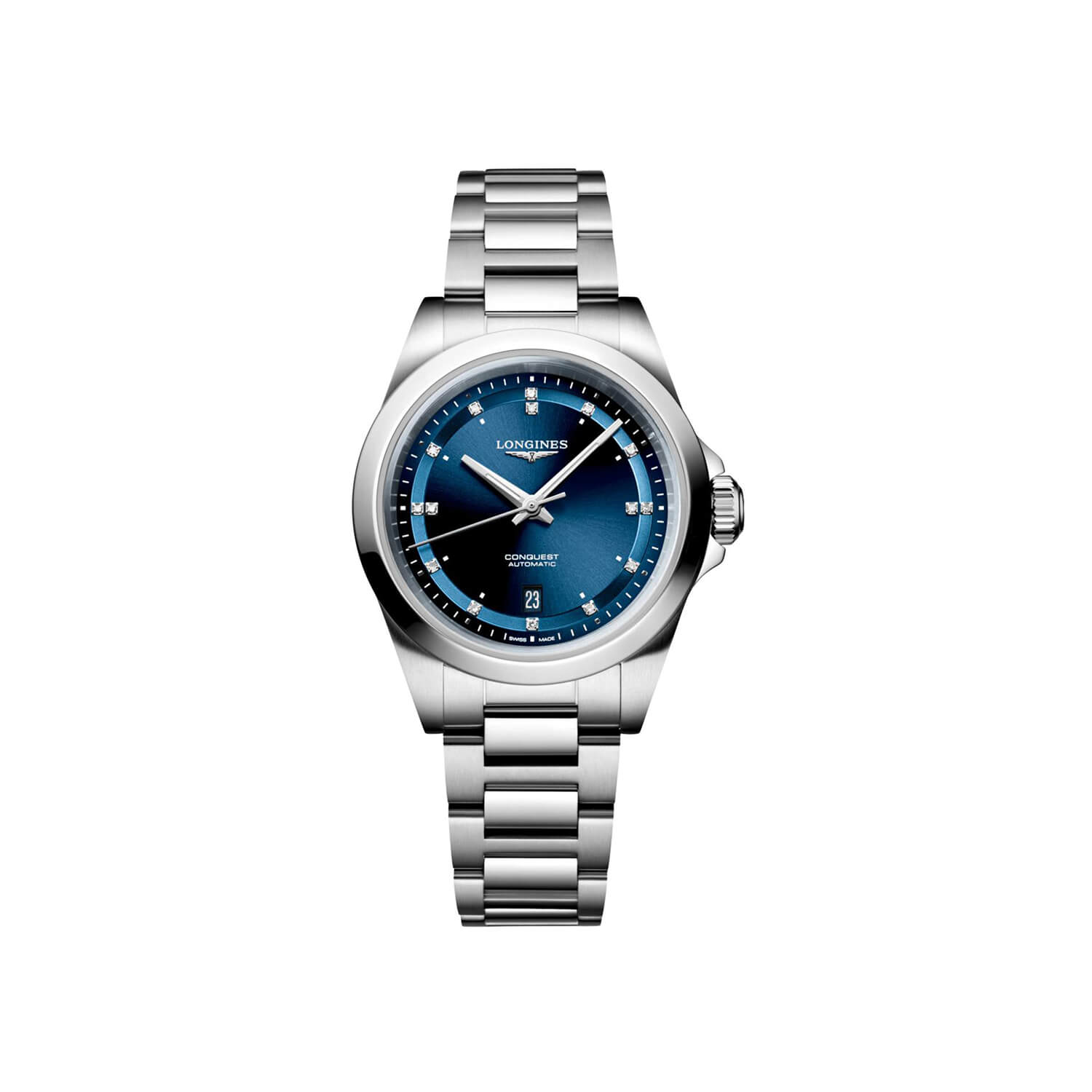 Montre Longines Conquest 30mm L3.320.4.97.6 cadran Bleu bracelet Acier L3.320.4.97.6