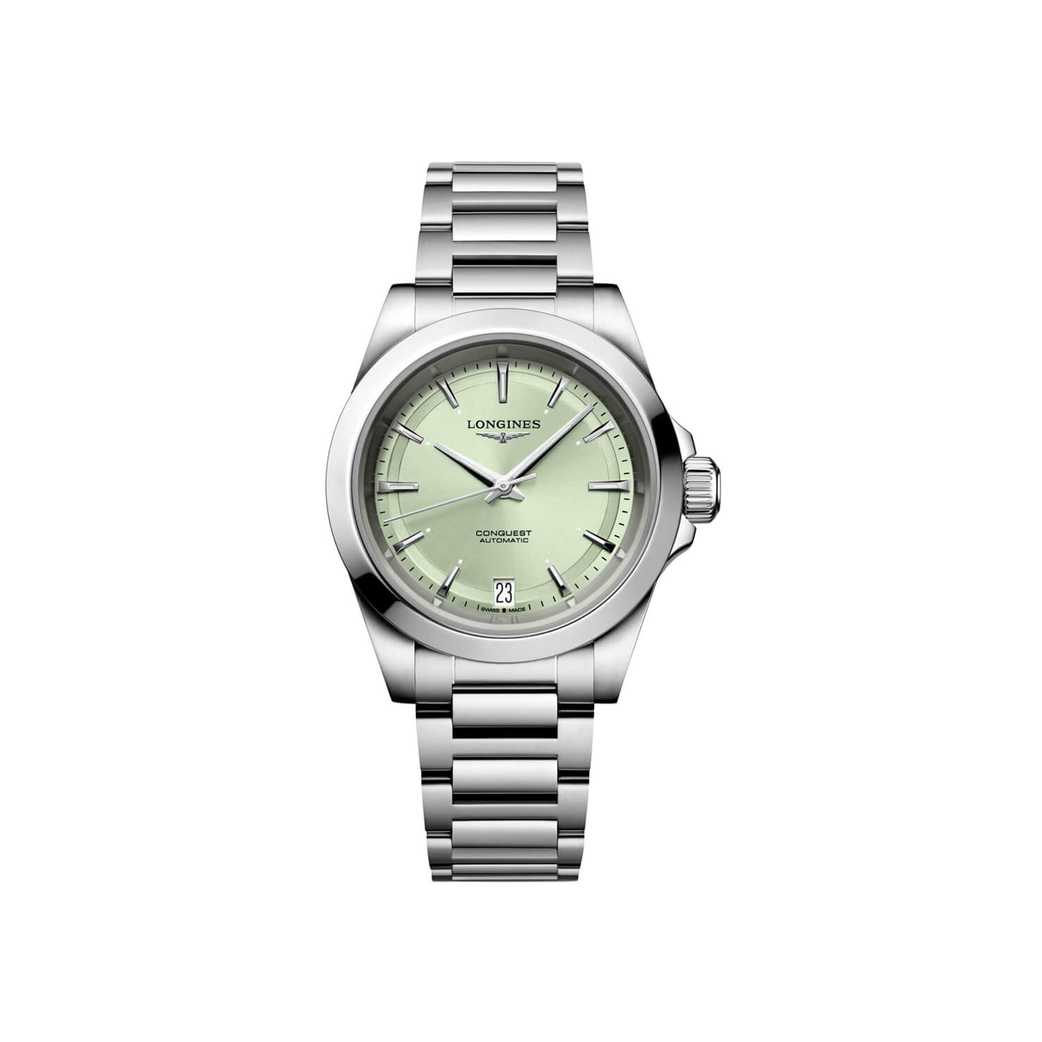 Montre Longines Conquest Pastel L3.430.4.02.6 cadran Vert bracelet Acier L3.430.4.02.6