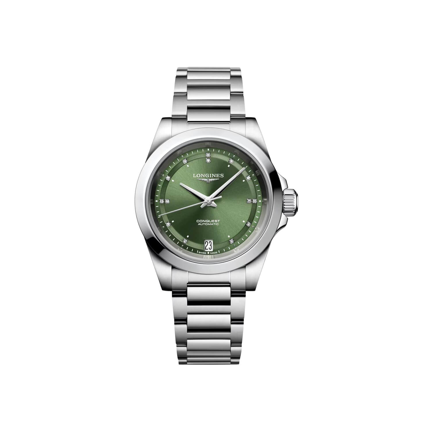 Montre Longines Conquest L3.430.4.07.6 cadran Vert bracelet Acier L3.430.4.07.6