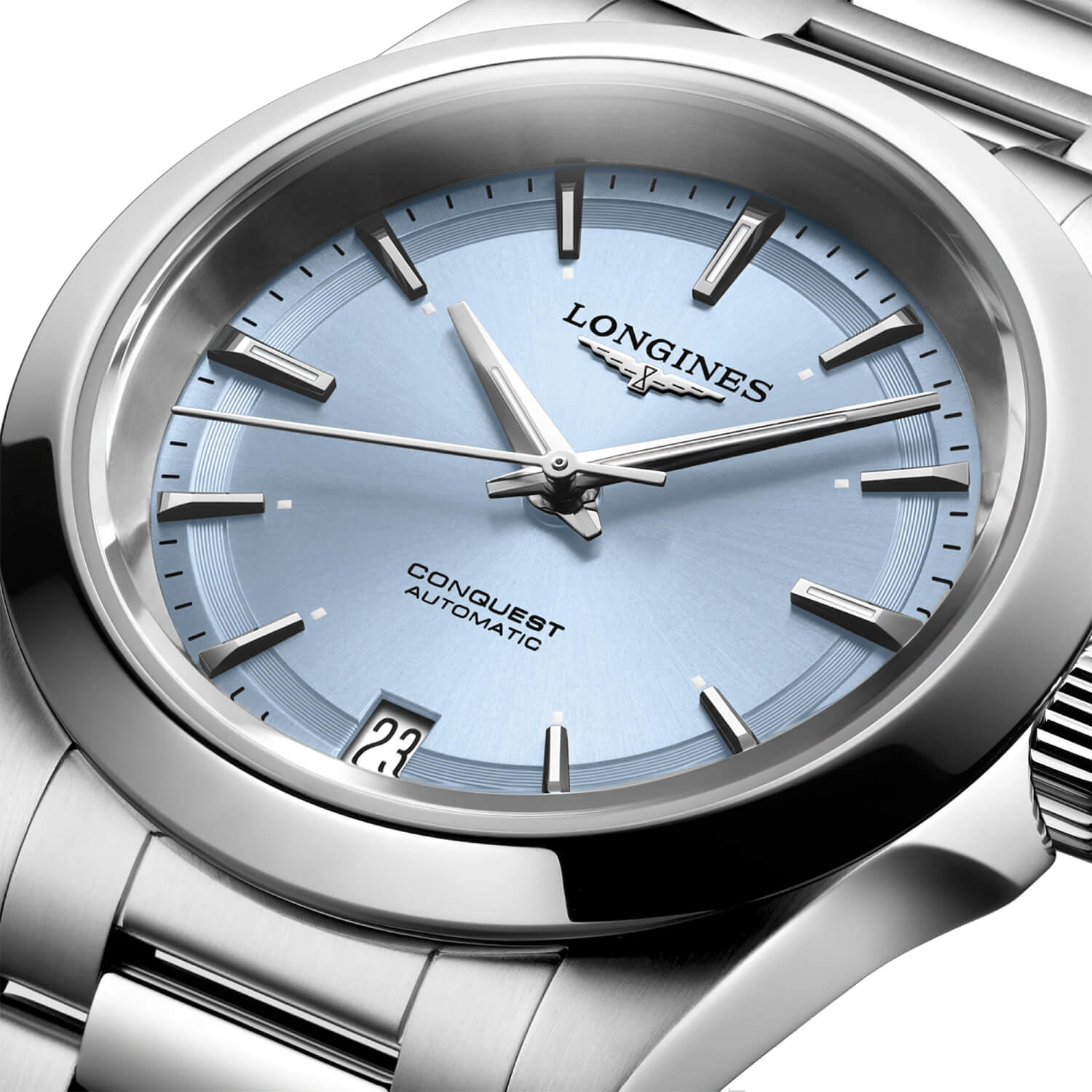 Montre Longines Conquest Pastel L3.430.4.92.6 cadran Bleu bracelet Acier L3.430.4.92.6