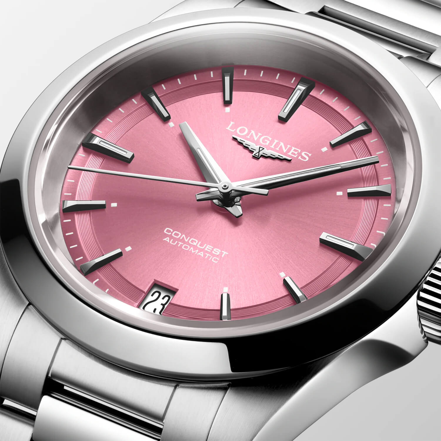 Montre Longines Conquest Pastel L3.430.4.99.6 cadran Rose bracelet Acier L3.430.4.99.6