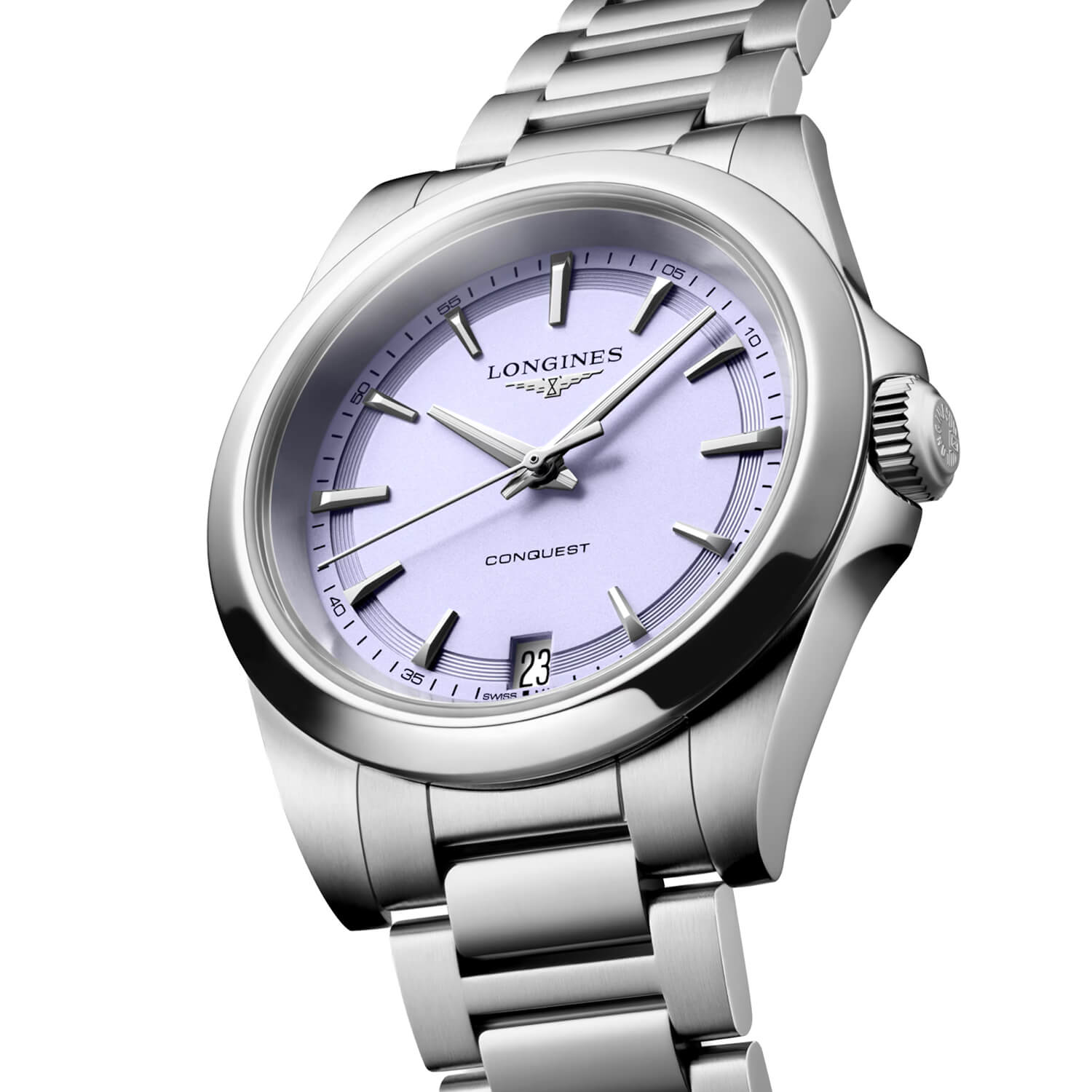 Montre Longines Conquest Quartz 34mm L3.460.4.02.6 cadran Bleu bracelet Acier L3.460.4.02.6