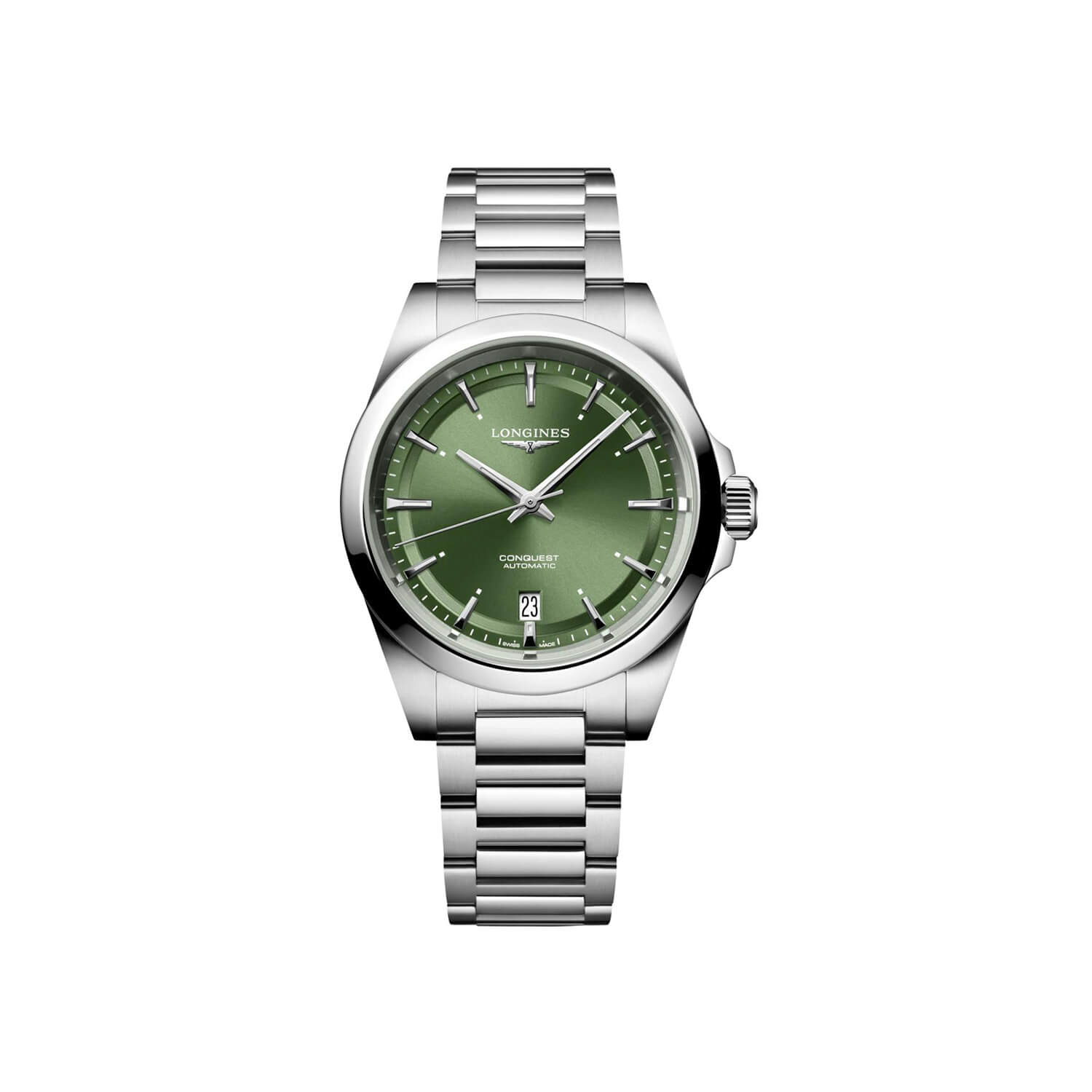 Montre Longines Conquest L3.720.4.02.6 cadran Vert bracelet Acier L3.720.4.02.6