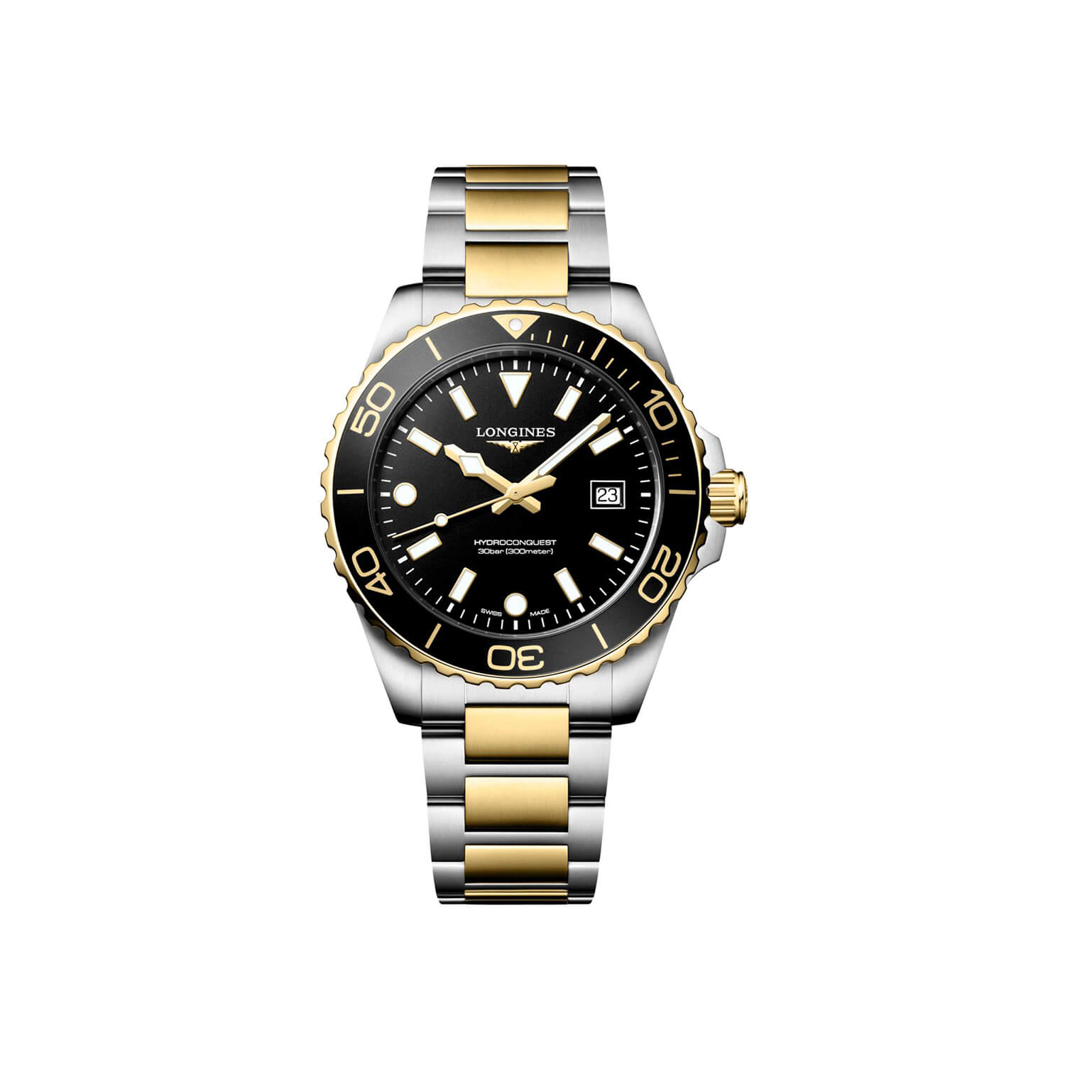 Montre Longines HydroConquest Quartz 42mm L3.769.3.56.7 cadran Noir bracelet Acier/PVD L3.769.3.56.7