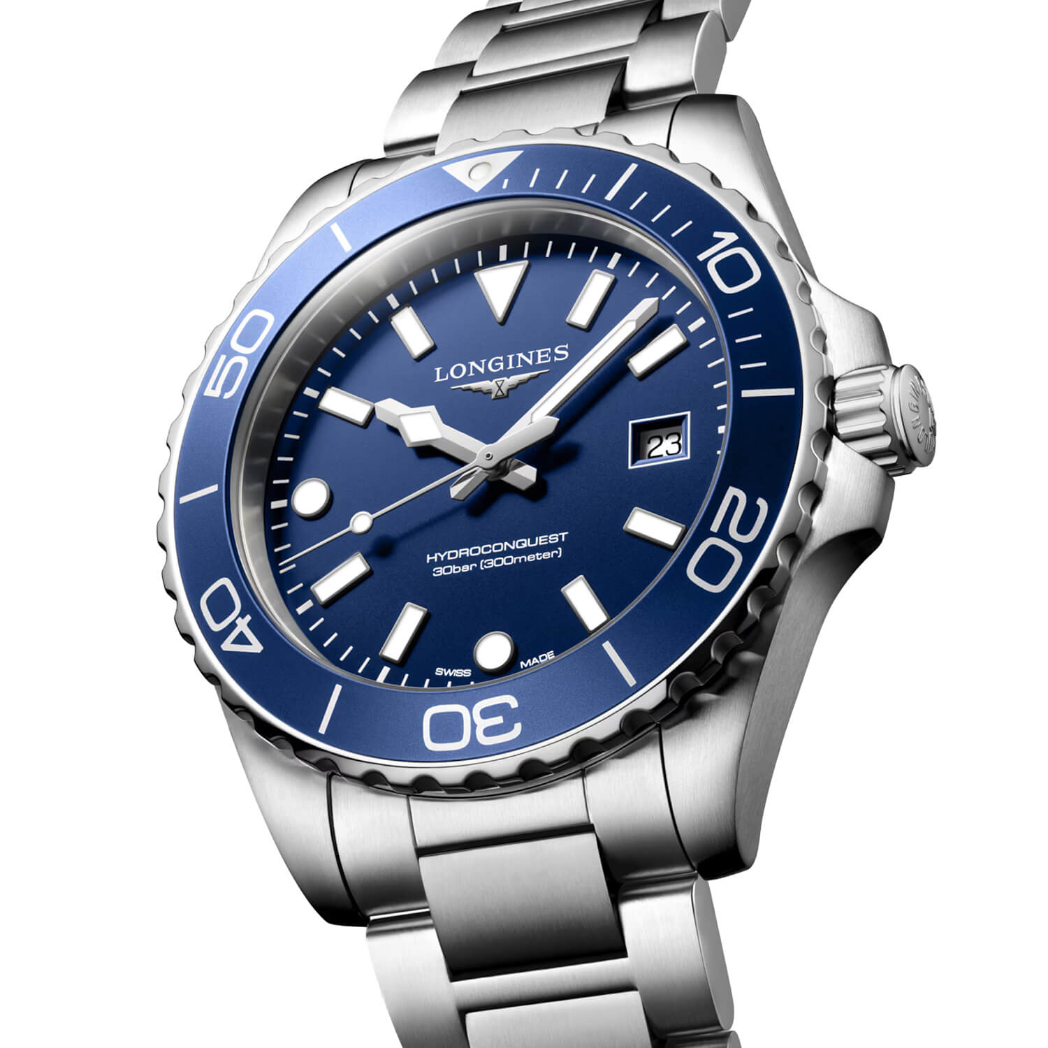 Montre Longines HydroConquest Quartz 42mm L3.769.4.96.6 cadran Bleu bracelet Acier L3.769.4.96.6