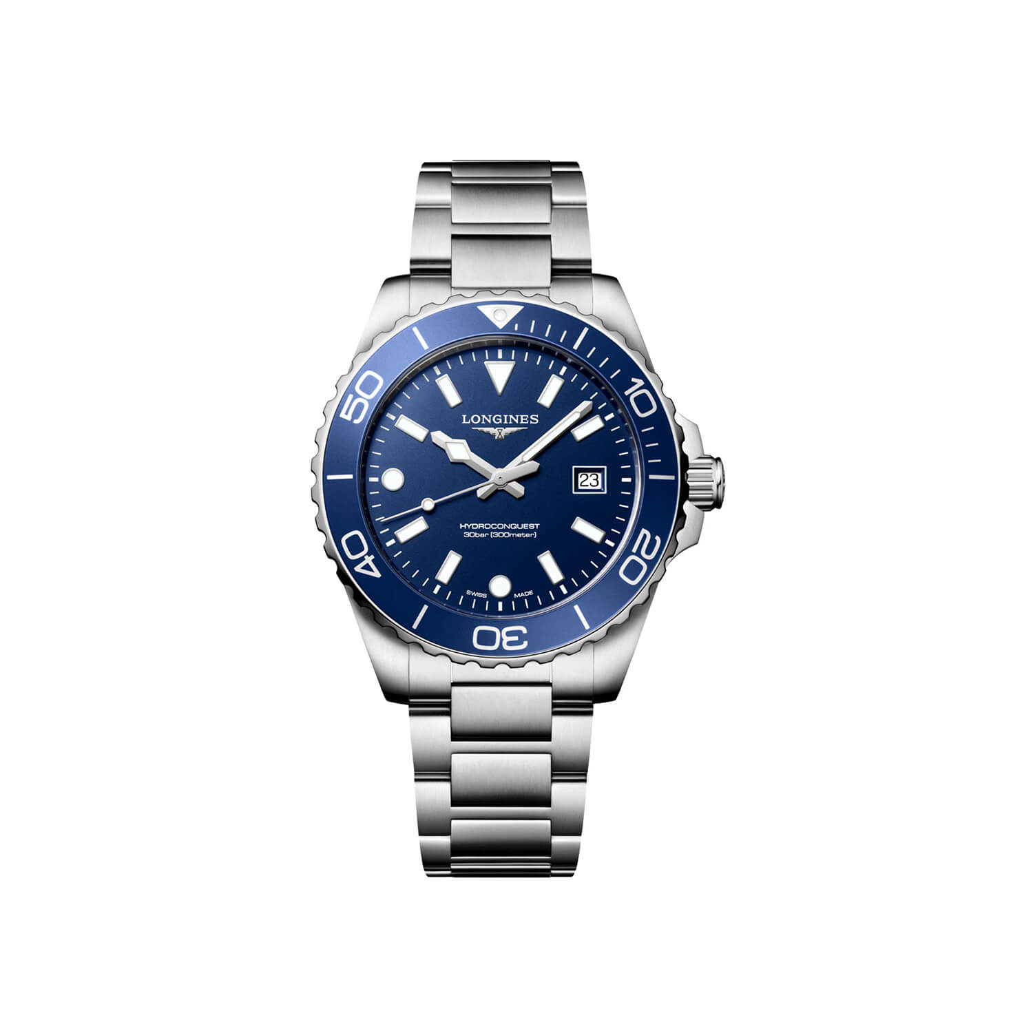 Montre Longines HydroConquest Quartz 42mm L3.769.4.96.6 cadran Bleu bracelet Acier L3.769.4.96.6