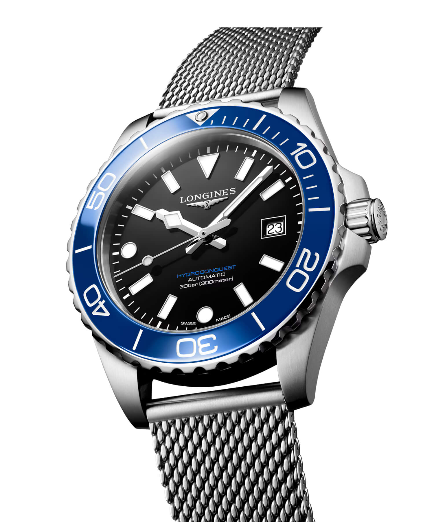 Montre Longines HydroConquest 42mm L3.788.4.90.6 cadran Vert bracelet Acier L3.788.4.90.6