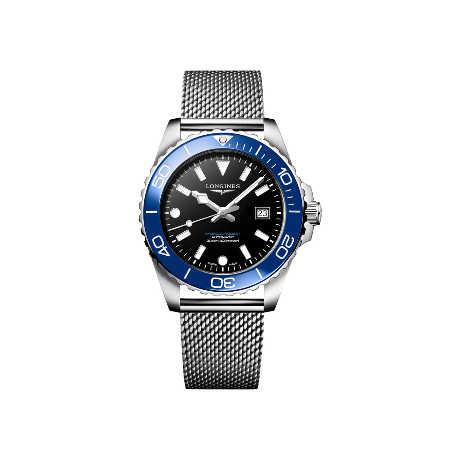 Montre Longines HydroConquest 42mm L3.788.4.90.6 cadran Vert bracelet Acier L3.788.4.90.6