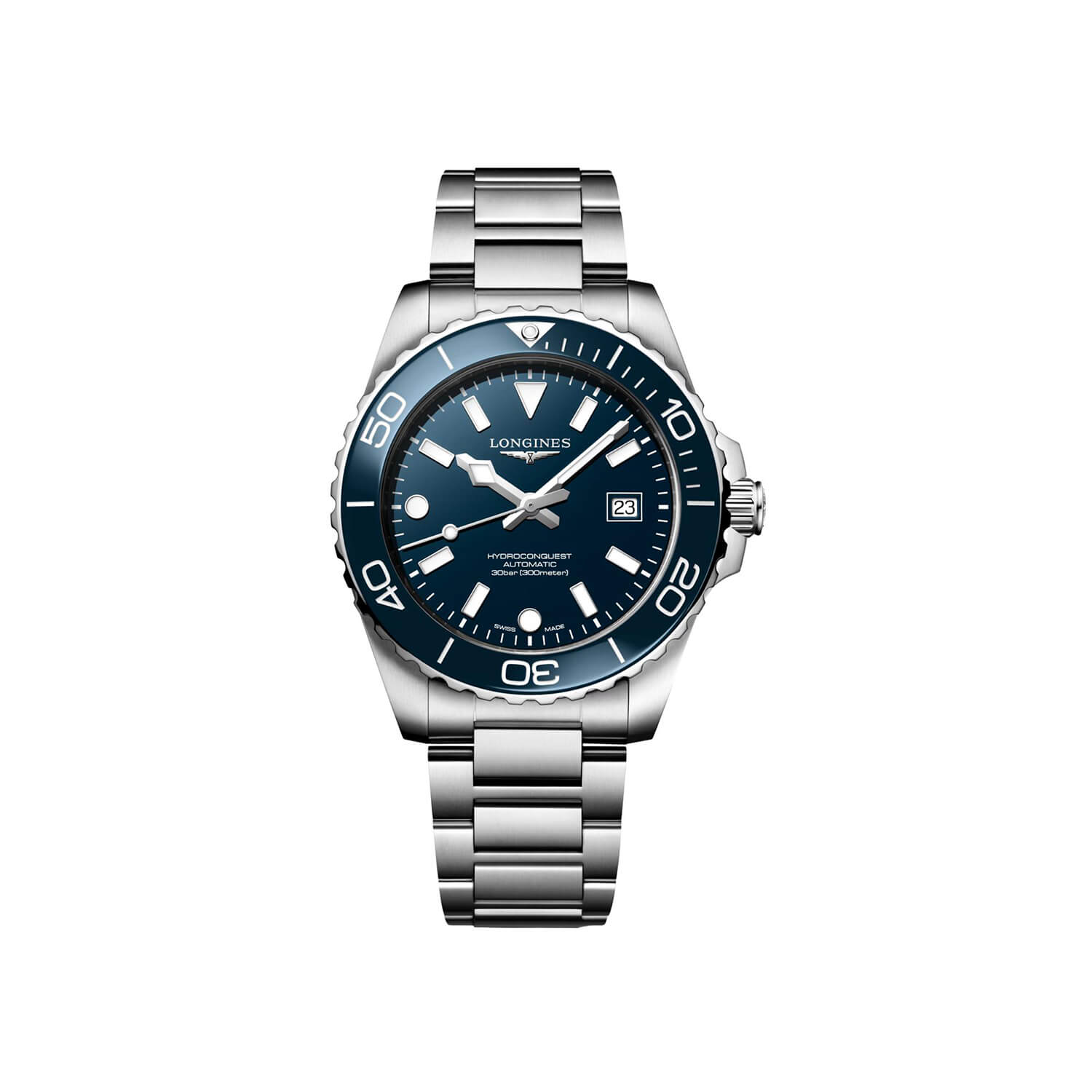 Montre Longines HydroConquest 42mm L3.788.4.96.6 cadran Bleu bracelet Acier L3.788.4.96.6