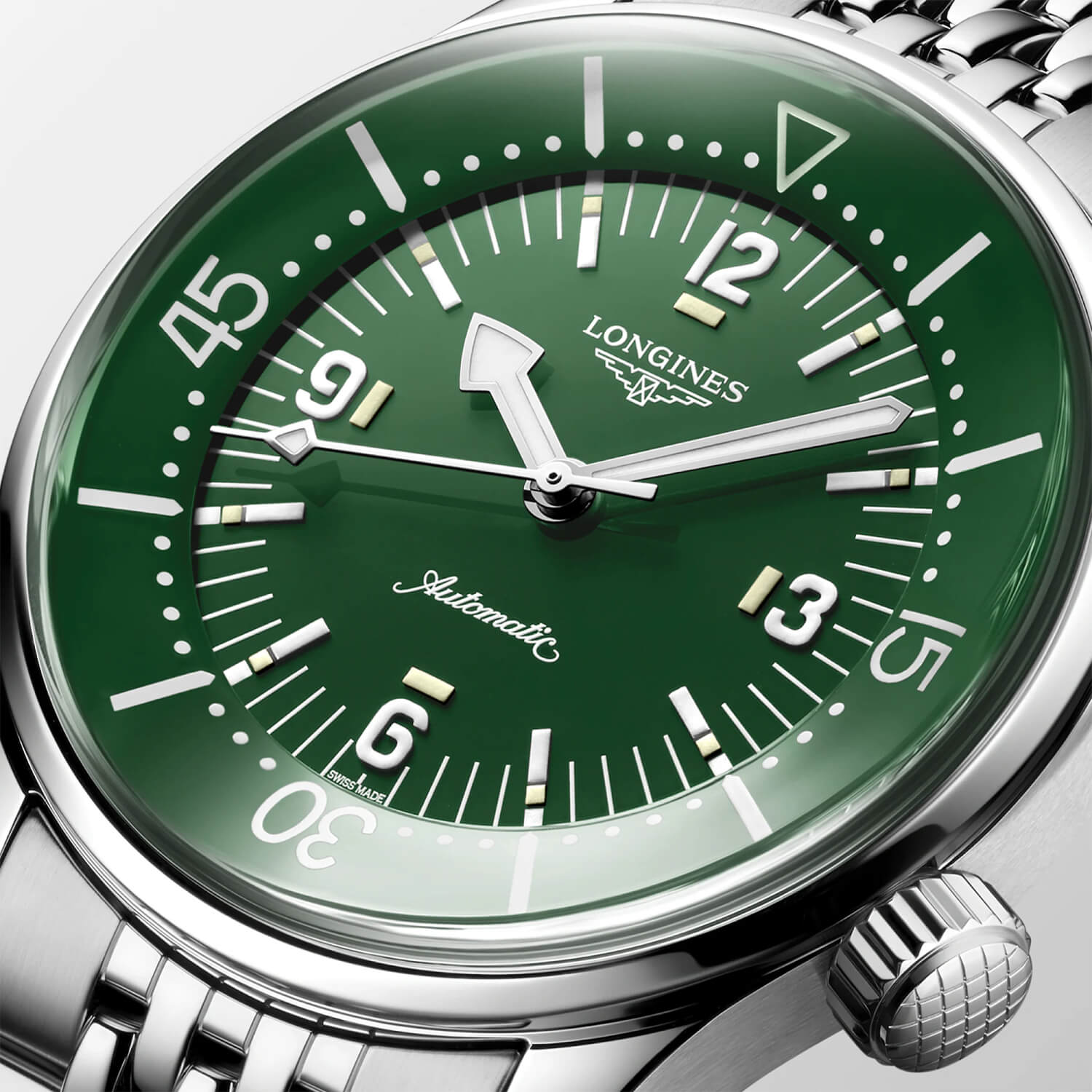 Montre Longines Legend Diver 39mm L3.764.4.06.6 cadran Vert bracelet Acier L3.764.4.06.6