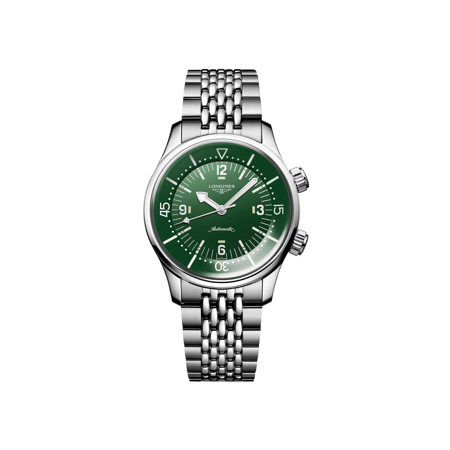 Montre Longines Legend Diver 39mm L3.764.4.06.6 cadran Vert bracelet Acier L3.764.4.06.6