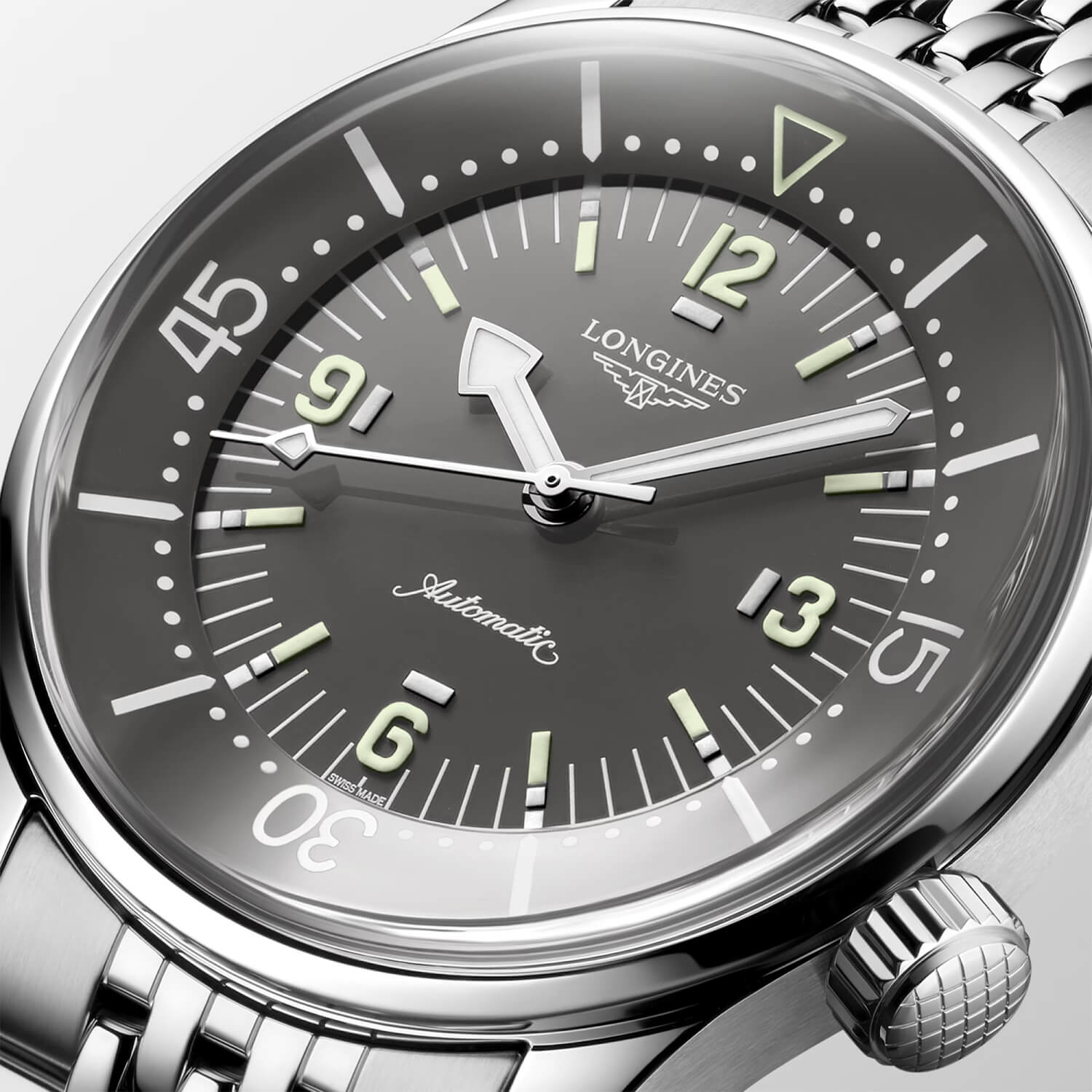Montre Longines Legend Diver 39mm L3.764.4.99.6 cadran Gris bracelet Acier L3.764.4.99.6