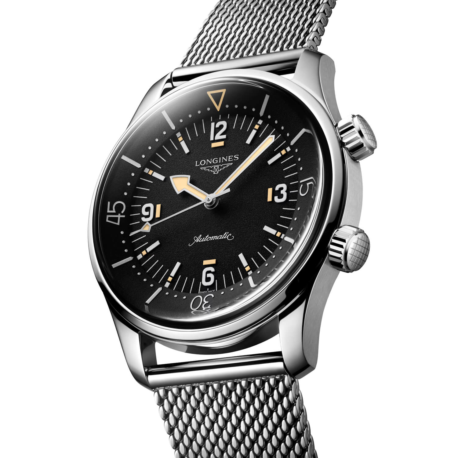 Montre Longines Legend Diver 59 Chronometer L3.795.4.59.9 cadran Noir bracelet Acier L3.795.4.59.9