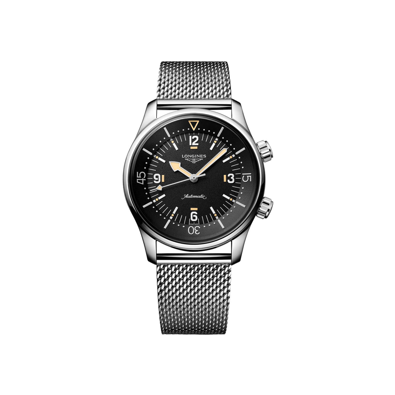 Montre Longines Legend Diver 59 Chronometer L3.795.4.59.9 cadran Noir bracelet Acier L3.795.4.59.9