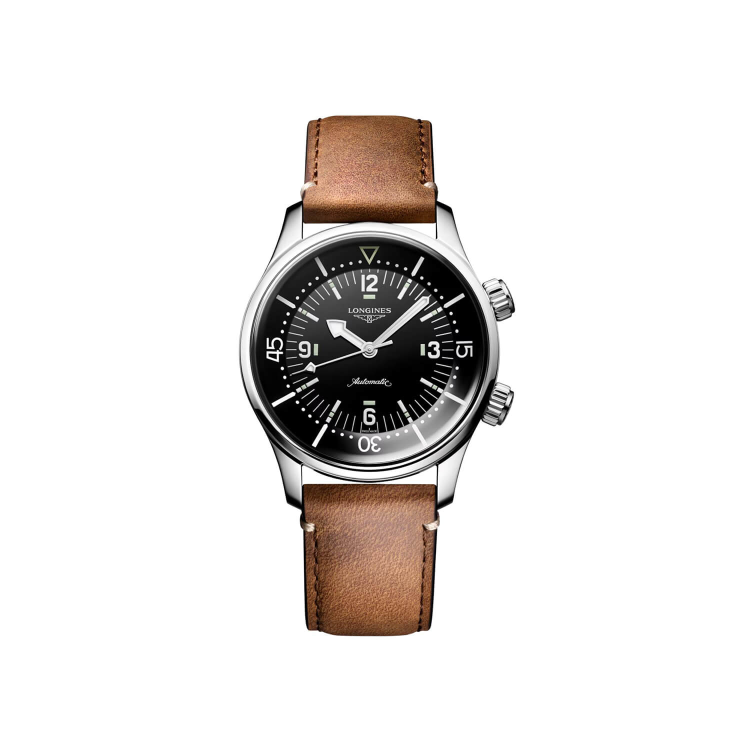 Montre Longines Legend Diver 39mm L3.764.4.50.0 cadran Noir bracelet Cuir L3.764.4.50.0
