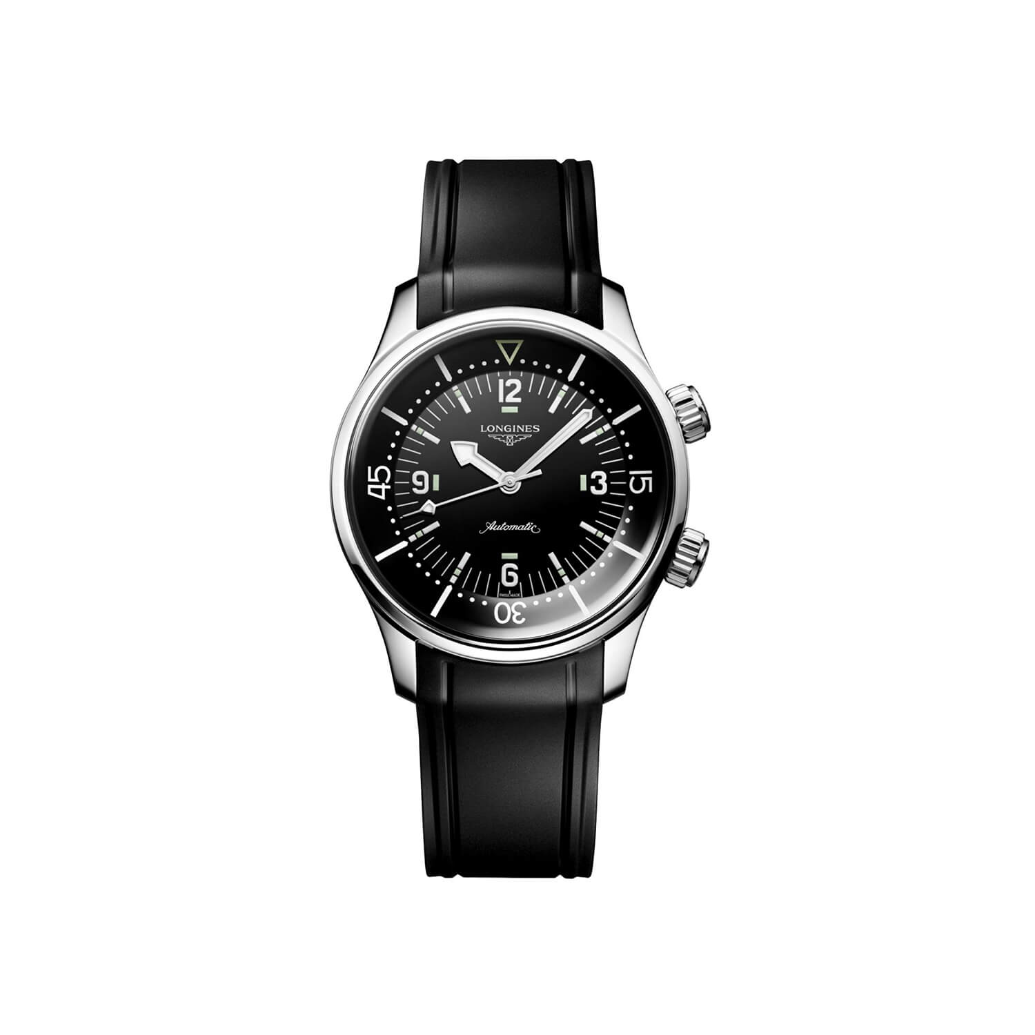 Montre Longines Legend Diver 39mm L3.764.4.50.9 cadran Noir bracelet Caoutchouc L3.764.4.50.9