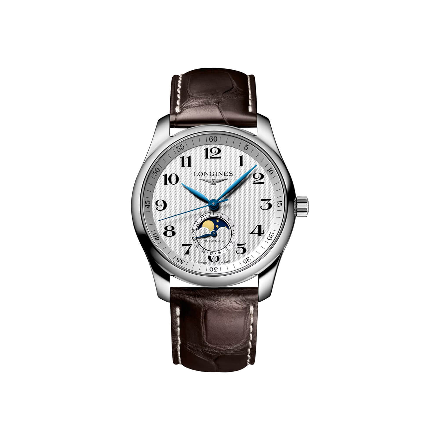 Montre Longines Master Collection L2.909.4.78.3 cadran Argent bracelet Cuir de reptile L2.909.4.78.3