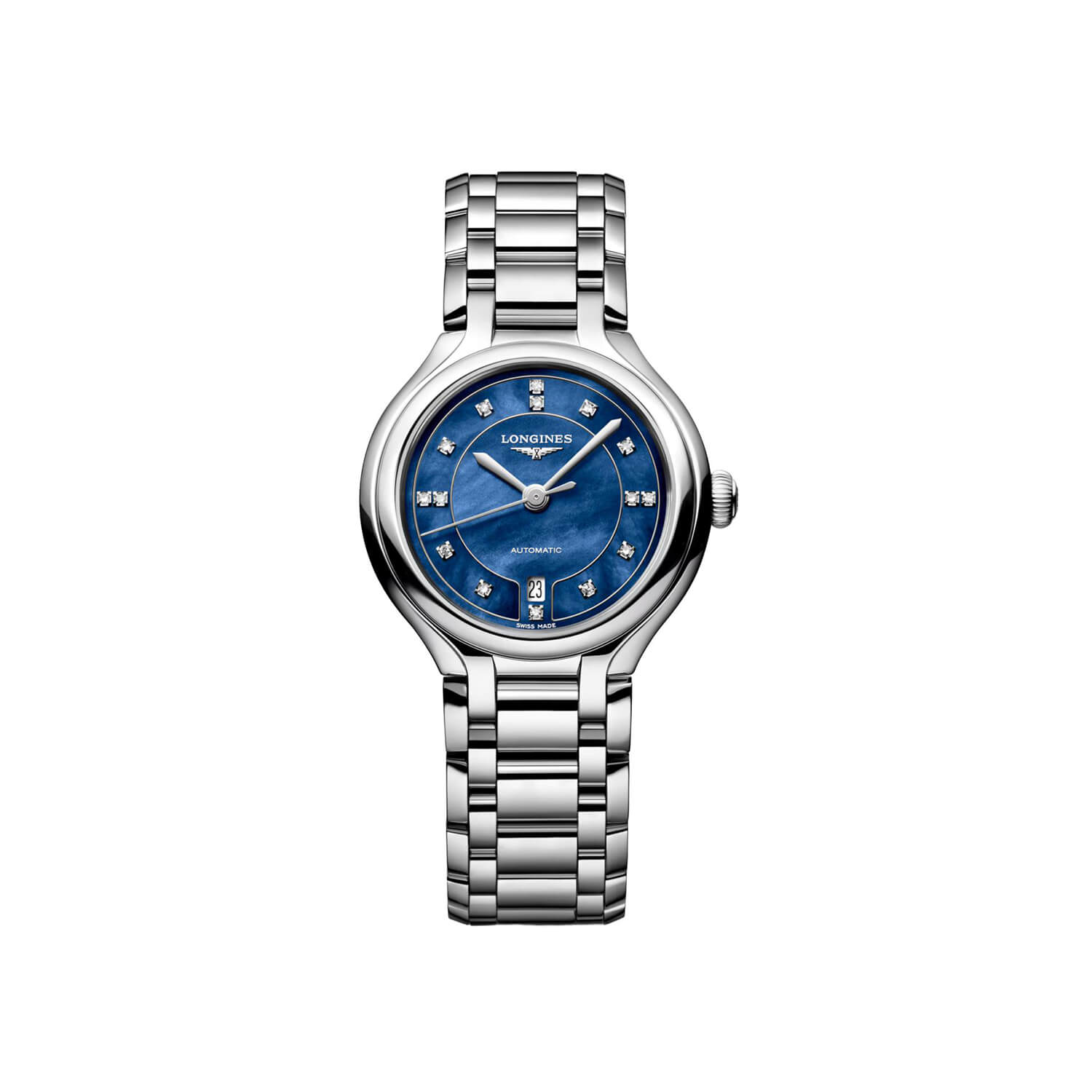 Montre Longines PrimaLuna L8.123.4.97.6 cadran Bleu bracelet Acier L8.123.4.97.6