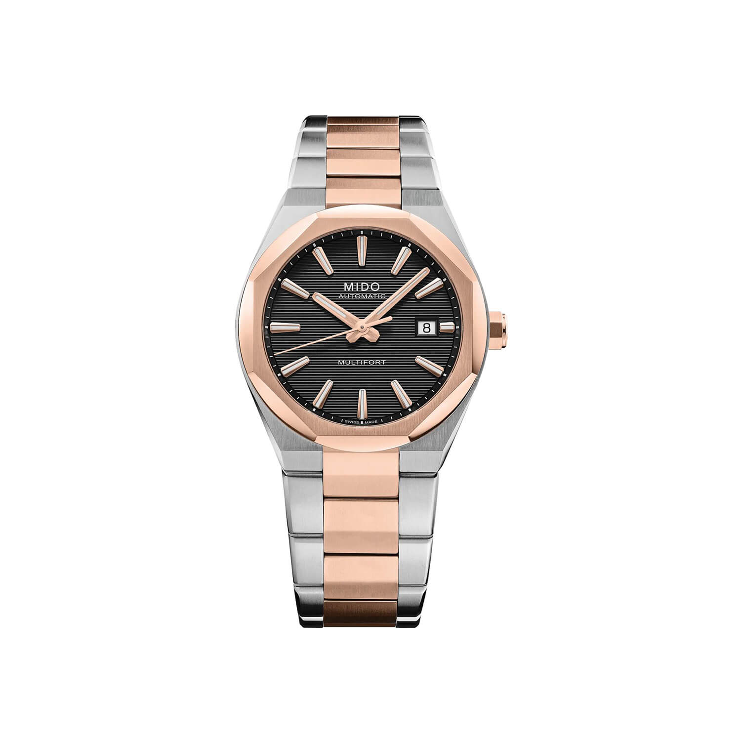 Montre Mido Multifort 8 One Crown M055.507.22.051.00 cadran Noir bracelet Acier/PVD M055.507.22.051.00