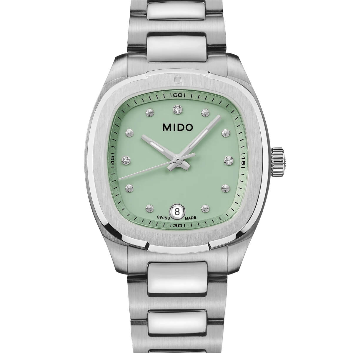 Montre Mido Multifort TV 28 Quartz M049.110.11.096.00 cadran Vert bracelet Acier M049.110.11.096.00