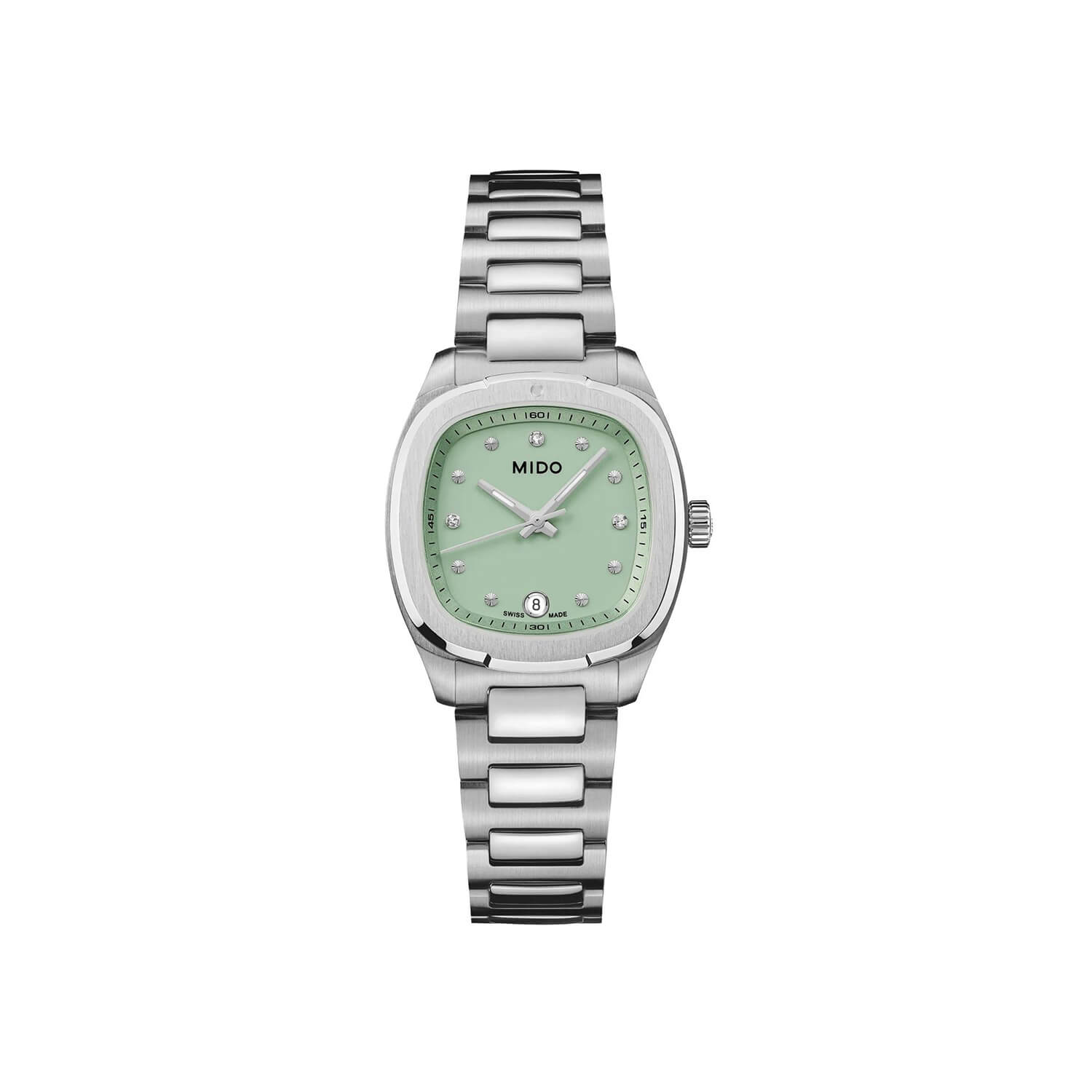 Montre Mido Multifort TV 28 Quartz M049.110.11.096.00 cadran Vert bracelet Acier M049.110.11.096.00
