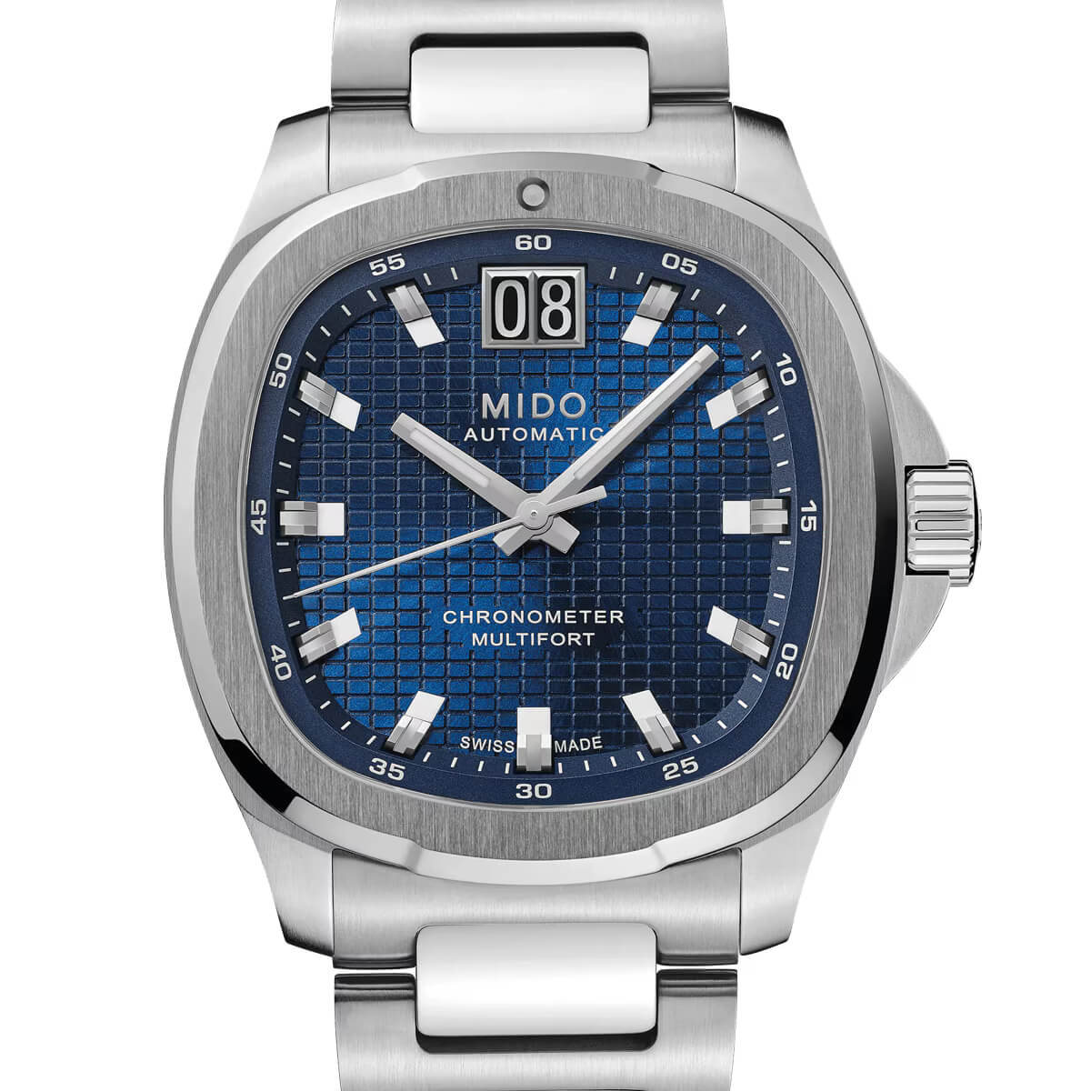 Montre Mido Multifort TV Big Date Chronometer M049.567.11.041.00 cadran Bleu bracelet Acier M049.567.11.041.00