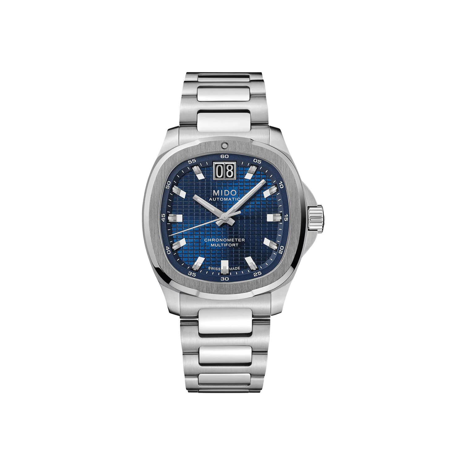 Montre Mido Multifort TV Big Date Chronometer M049.567.11.041.00 cadran Bleu bracelet Acier M049.567.11.041.00