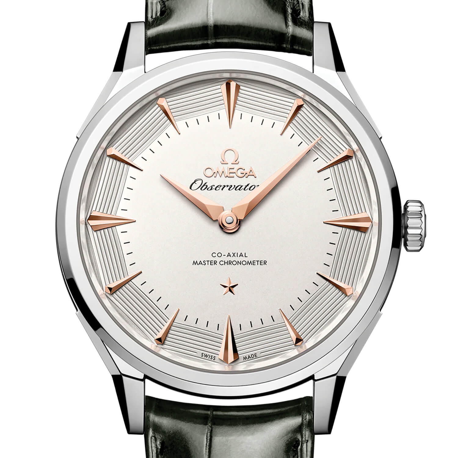 Montre OMEGA Constellation Observatory Co-Axial Master Chronometer 39.4mm cadran Argent bracelet Cuir d'alligator 140.13.39.21.02.001