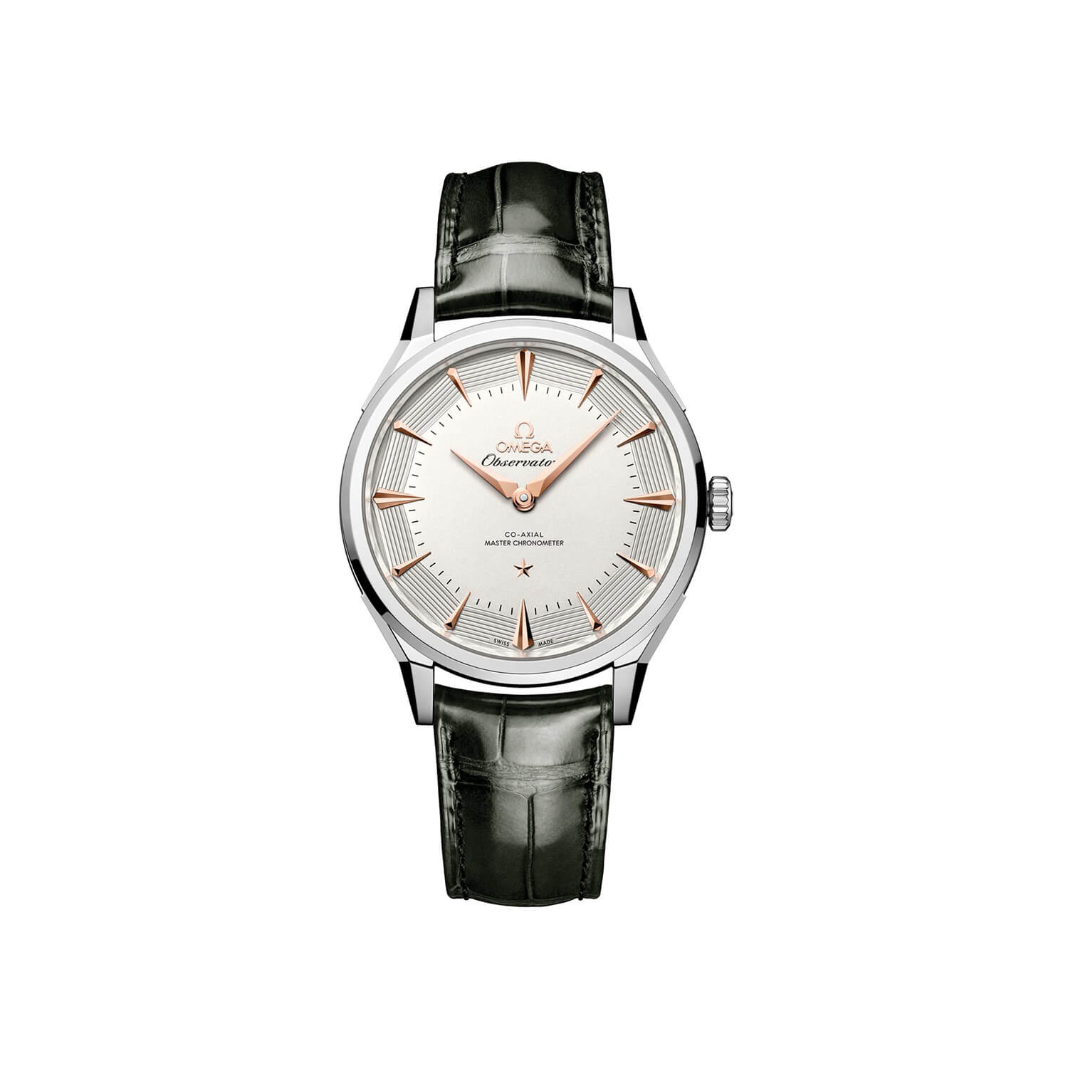 Montre OMEGA Constellation Observatory Co-Axial Master Chronometer 39.4mm cadran Argent bracelet Cuir d'alligator 140.13.39.21.02.001