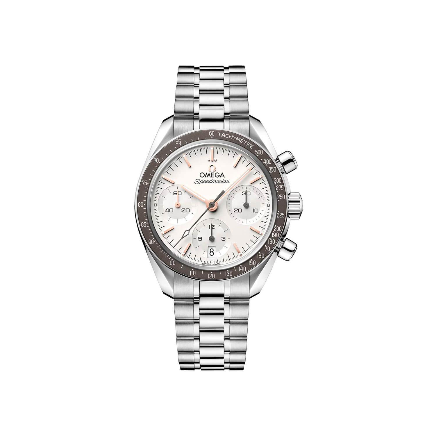 Montre OMEGA Speedmaster 38 Co-Axial Chronometer Chronograph 38mm cadran Argent bracelet Acier 324.30.38.50.02.003