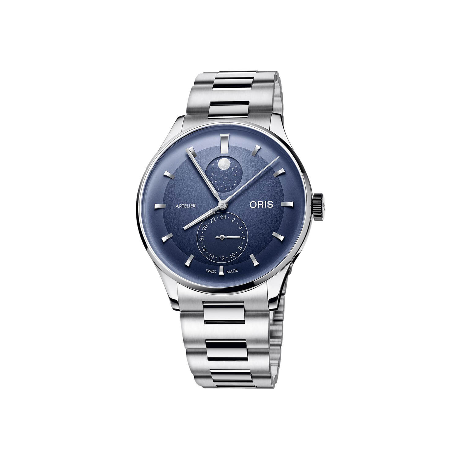 Montre Oris Artelier Complication cadran Bleu bracelet Acier 01 782 7811 4055-07 8 20 20