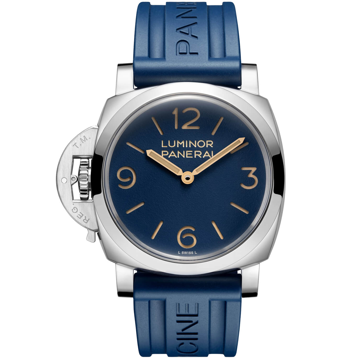 Montre Panerai Luminor Destro 44mm cadran Bleu bracelet Caoutchouc/Cuir PAM01732