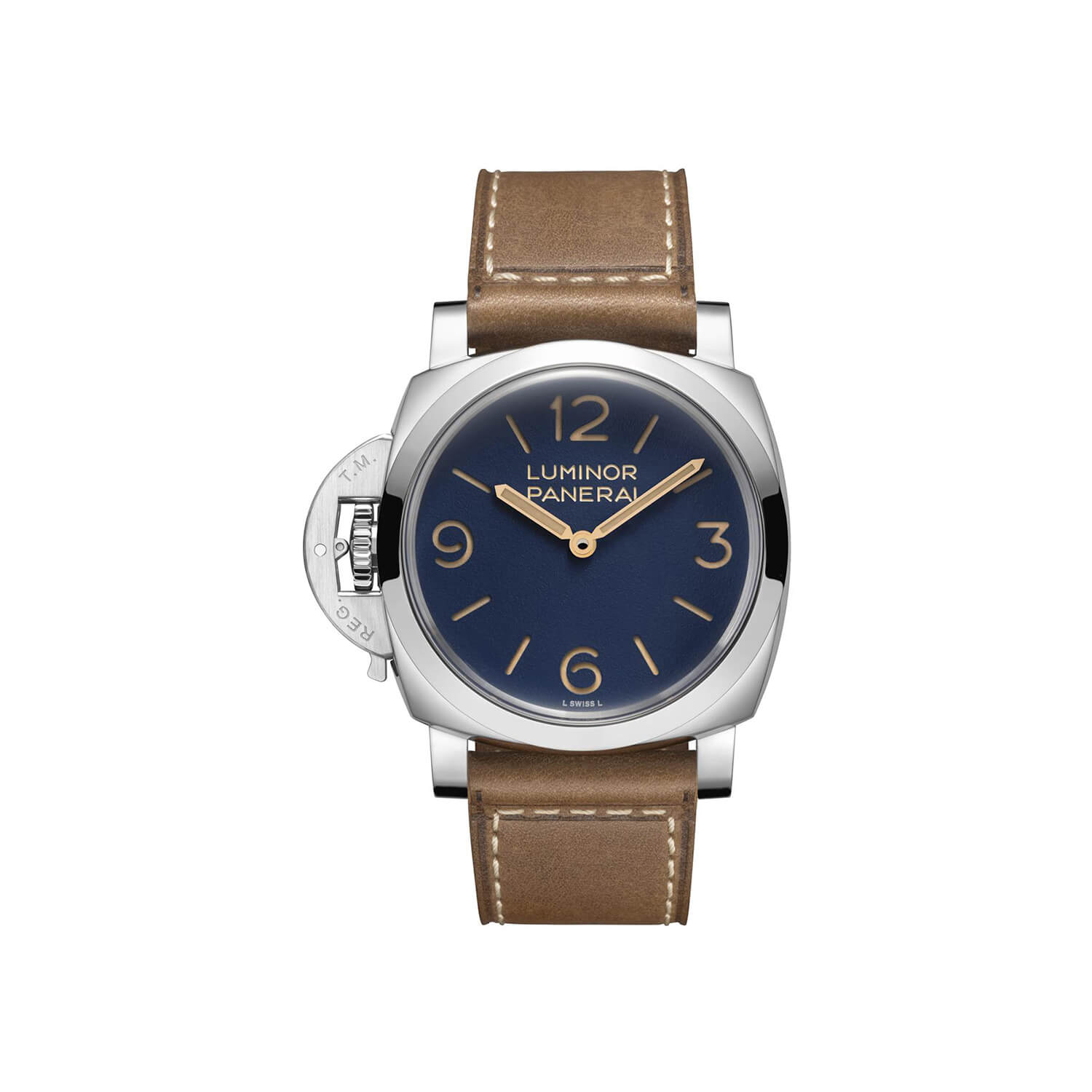 Montre Panerai Luminor Destro 44mm cadran Bleu bracelet Caoutchouc/Cuir PAM01732