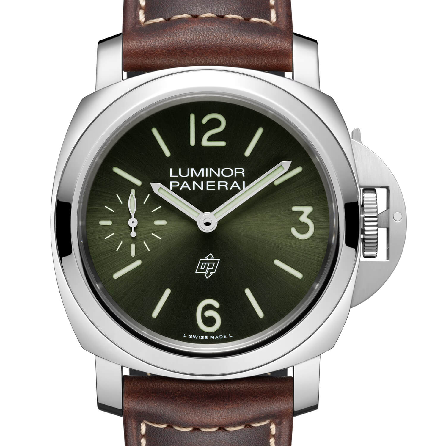 Montre Panerai Luminor Logo 44mm cadran Vert bracelet Caoutchouc/Cuir PAM01624