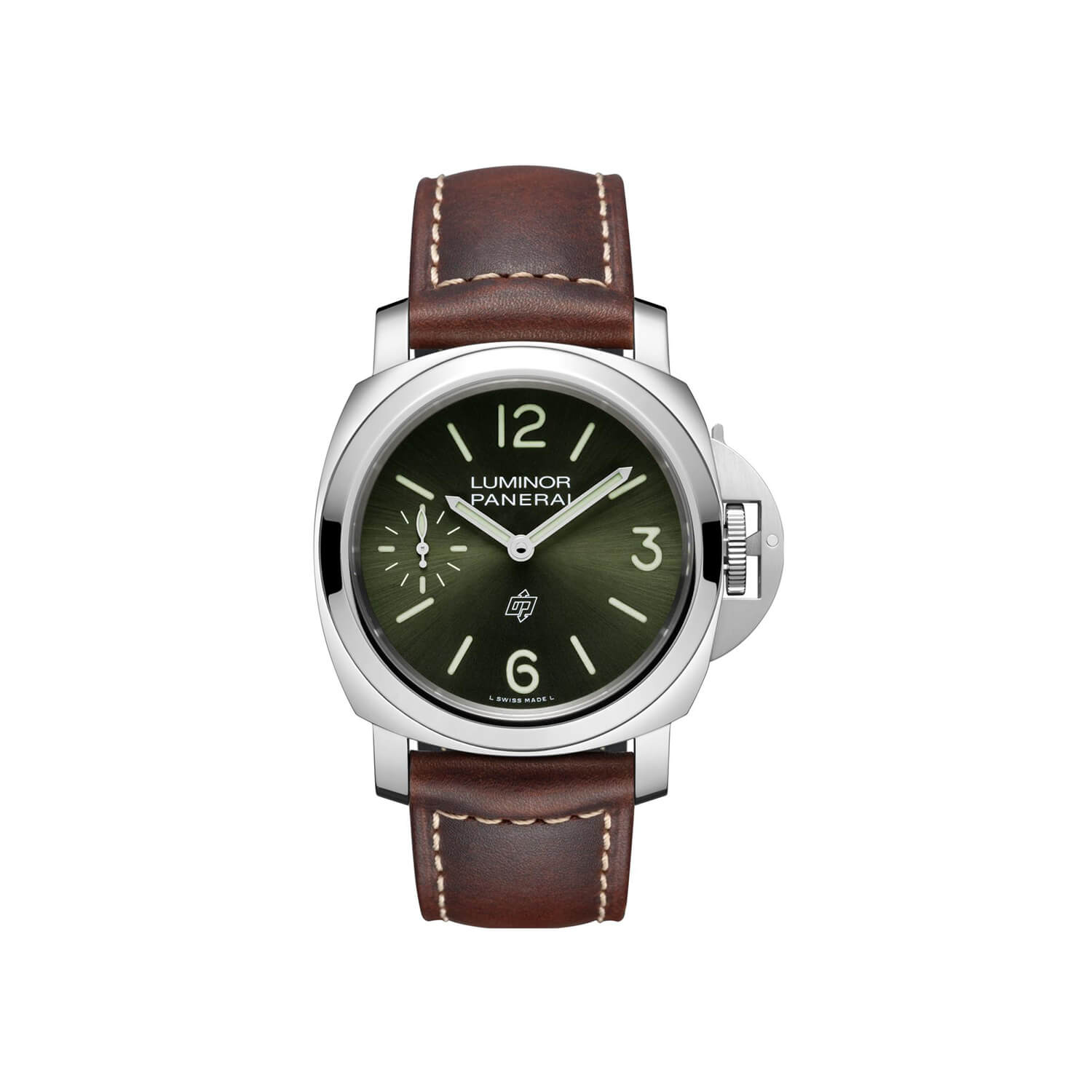 Montre Panerai Luminor Logo 44mm cadran Vert bracelet Caoutchouc/Cuir PAM01624