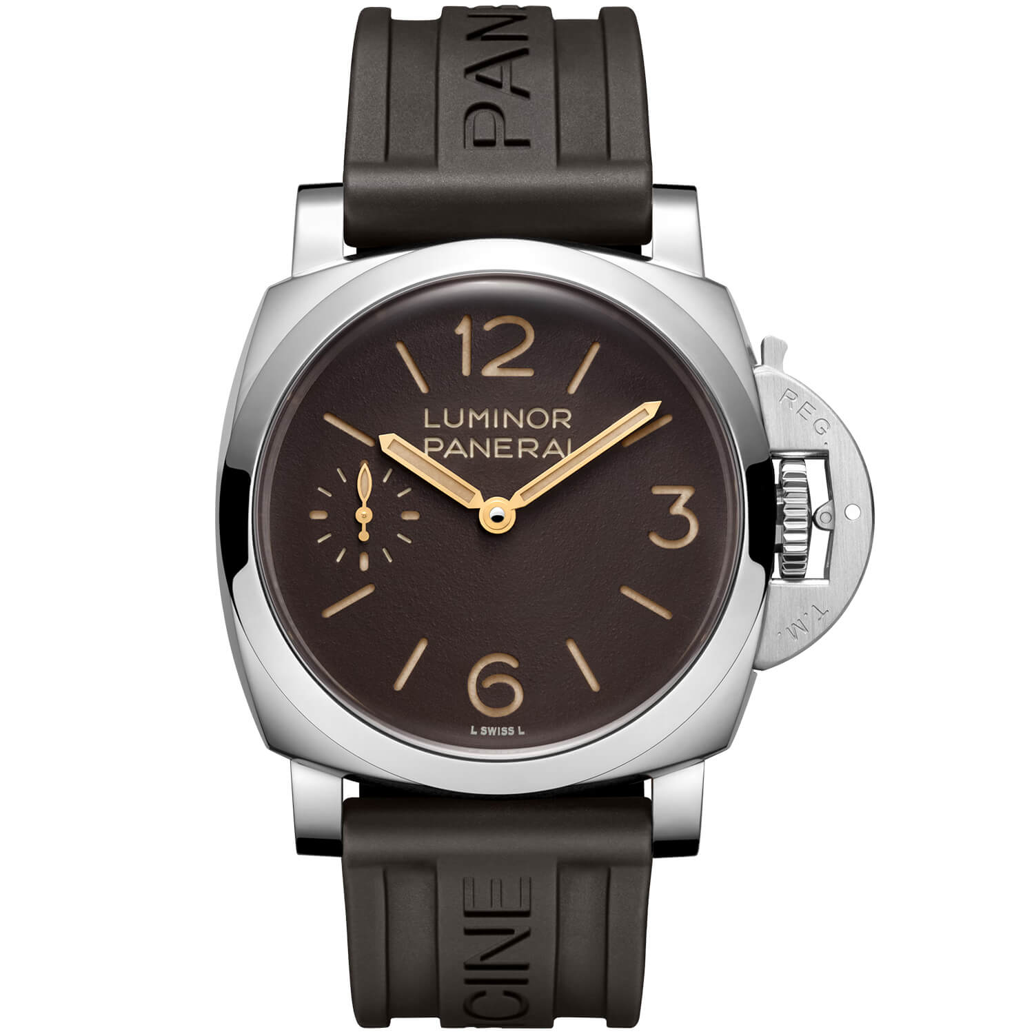 Montre Panerai Luminor 44mm cadran Chocolat bracelet Caoutchouc/Cuir PAM01731