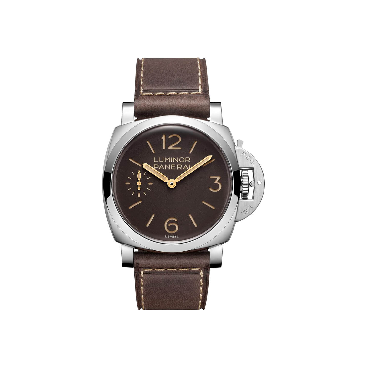 Montre Panerai Luminor 44mm cadran Chocolat bracelet Caoutchouc/Cuir PAM01731