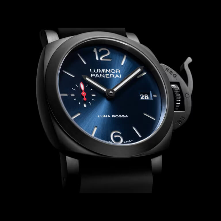 Montre Panerai Luminor Quaranta Steel DLC Luna Rossa bracelet Caoutchouc PAM01408