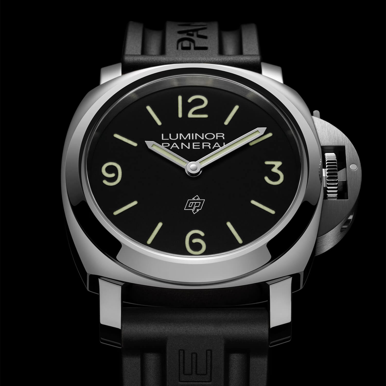 Montre Panerai Luminor Base Logo 44mm cadran Noir bracelet Caoutchouc PAM01086