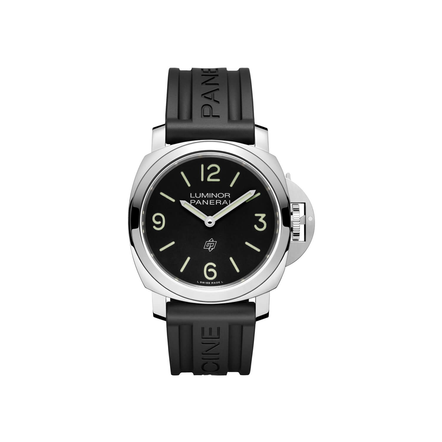 Montre Panerai Luminor Base Logo 44mm cadran Noir bracelet Caoutchouc PAM01086