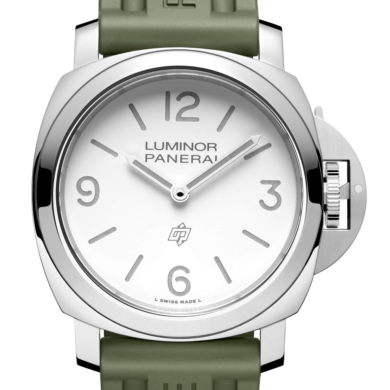 Montre Panerai Luminor Base Logo 44mm cadran Blanc bracelet Caoutchouc PAM01087