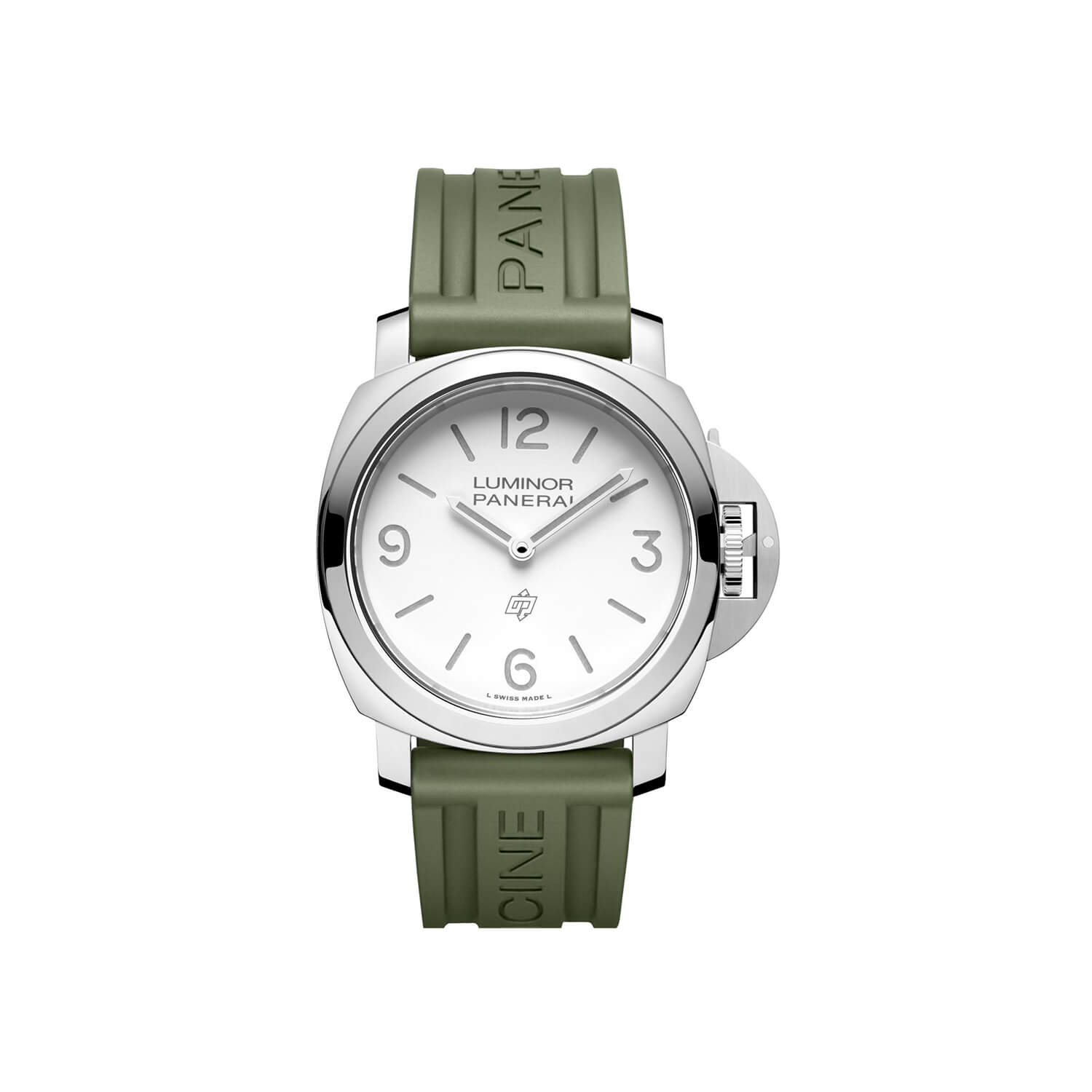 Montre Panerai Luminor Base Logo 44mm cadran Blanc bracelet Caoutchouc PAM01087